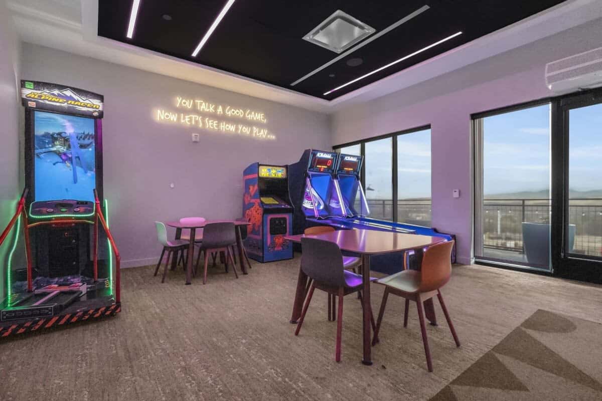 The arcade and game room complete with a pool table, several arcade games, and gorgeous views is perfect for kids or for some friendly competition against your travel partners.