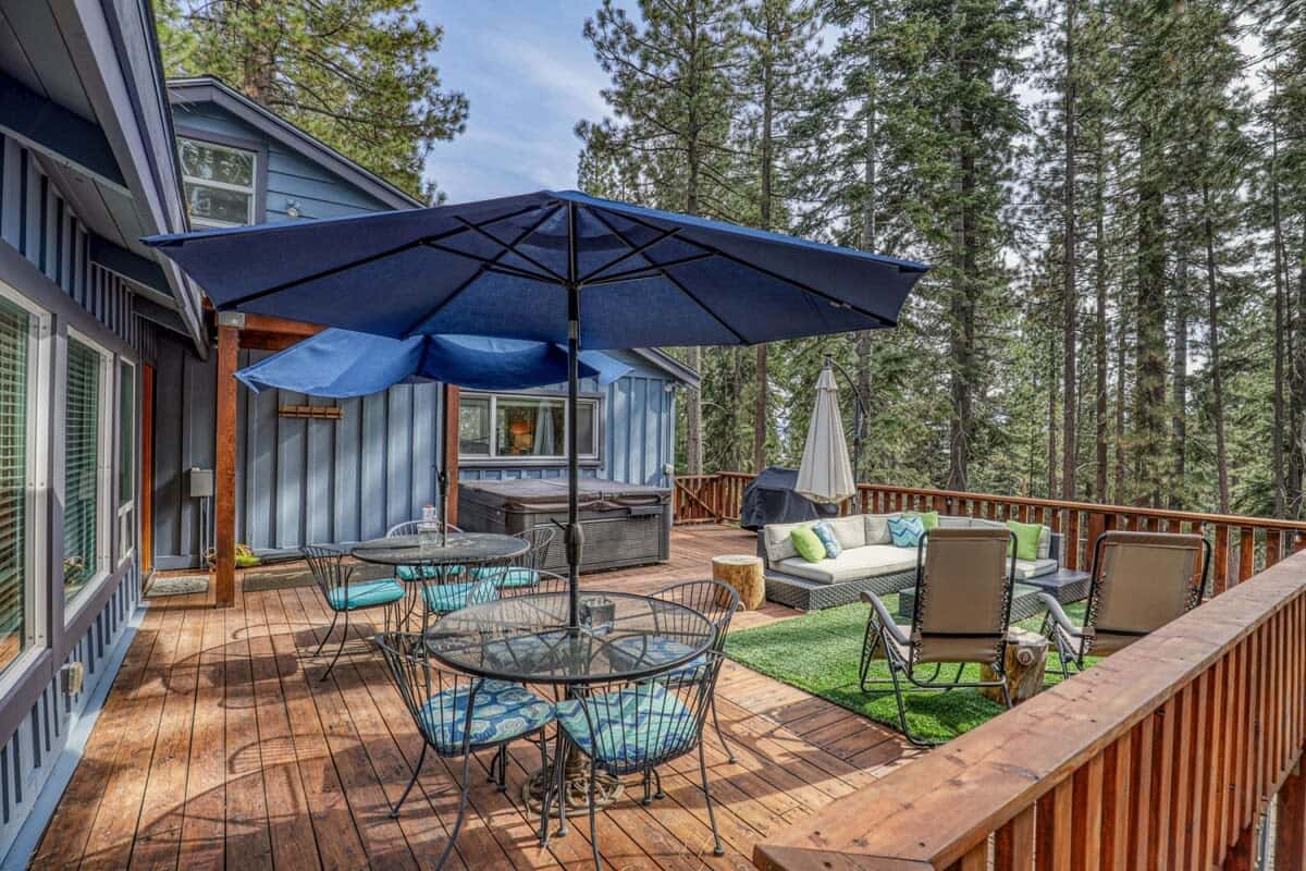 A highlight of the home is the spacious deck where you will find 2 outdoor tables, a large outdoor couch, and a hot tub providing all you need for outdoor relaxing and entertaining. (Grill is available during the summer months)