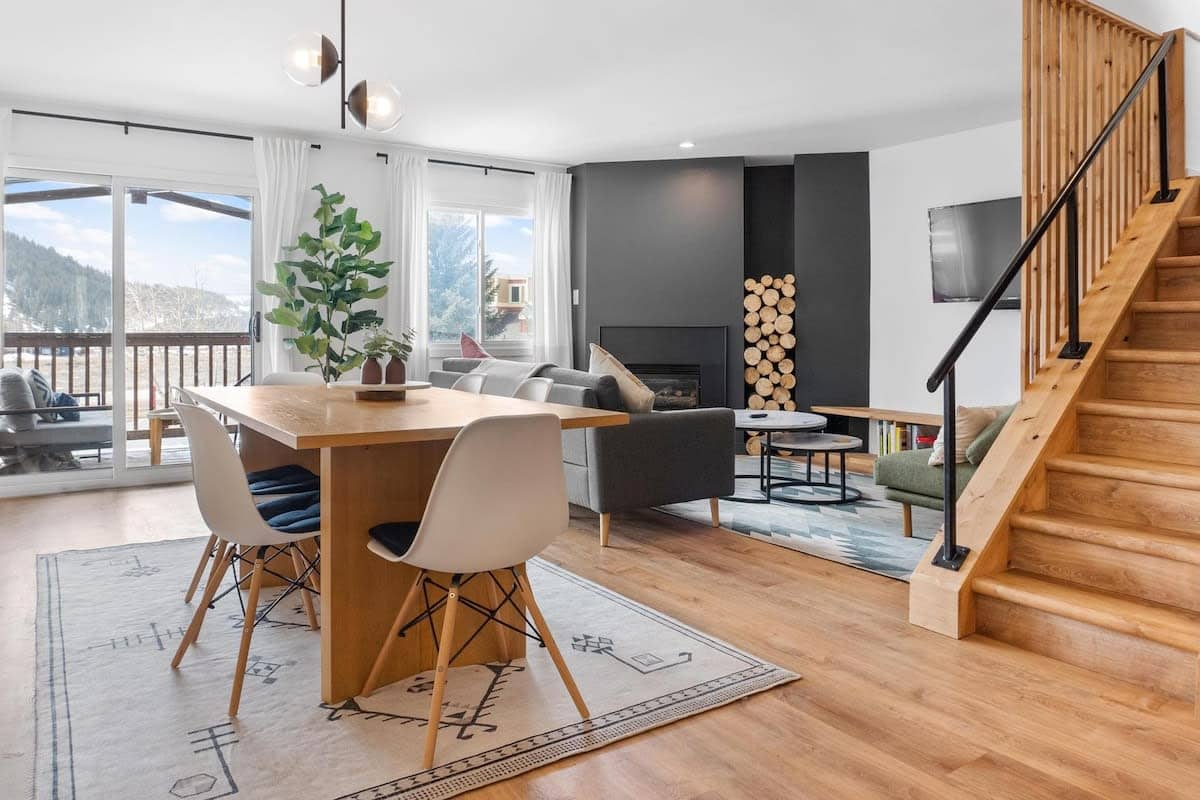 Living room: Smart TV, gas fireplace, electric baseboard heat, no A/C