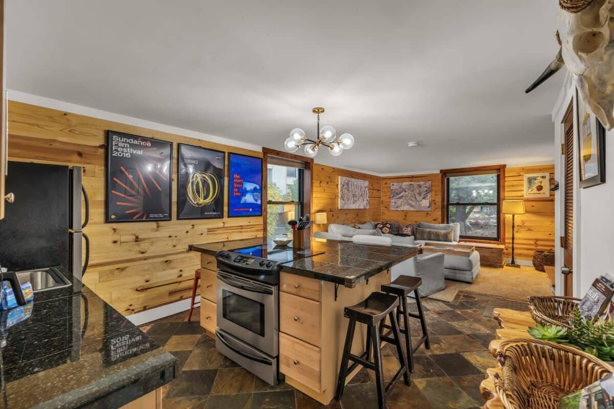 This chic two-bedroom, one-bathroom condo is in a prime location in Park City providing a great home base for both winter and summer adventures.